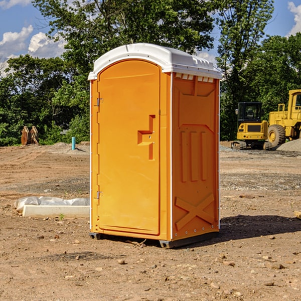 how often are the portable restrooms cleaned and serviced during a rental period in Bark River